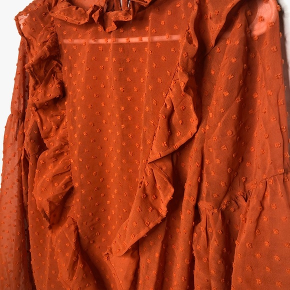 Orange Ruffle Blouse - Picture 5 of 7